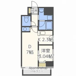 レジディア大通西【8階】の間取り