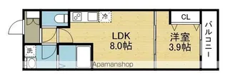 D PORTA ARCOBALENO【409号室】の間取り