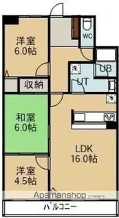 レヂオンス湯の川【2階】の間取り