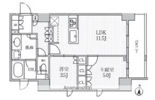 シーズンフラッツ菊川【6階】の間取り