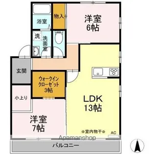 メゾン小柳【101号室】の間取り