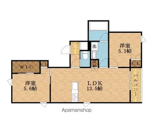 内代レジデンスサウス【3階】の間取り