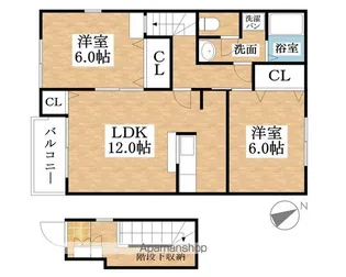 クァイエットメゾン天王【201号室】の間取り