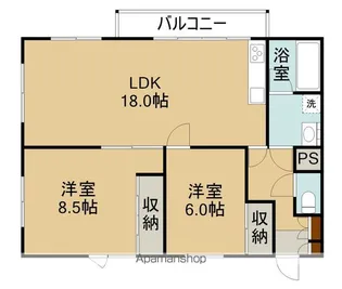 ルーブルヤマトI【201号室】の間取り