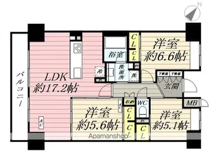 クラシアム神奈川台場【410号室】の間取り