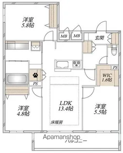 CHOUETTE MAISON【201号室】の間取り