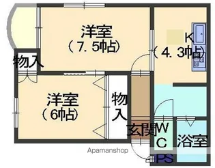 フレンドパーク川端【301号室】の間取り