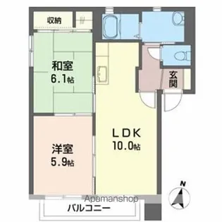 ハイライズMRⅢ A【101号室】の間取り