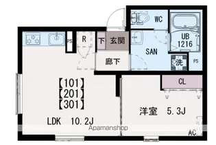 清水Ⅱ【2階】の間取り