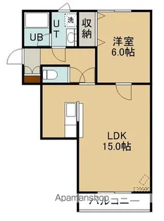 インデュコース【101号室】の間取り