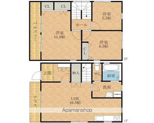 大阪府岸和田市尾生町【一戸建】の間取り