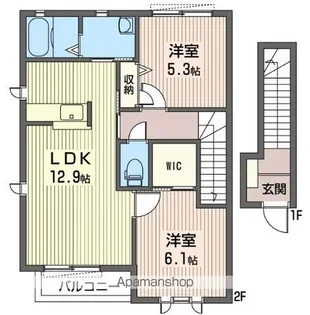 アーバンヒルズB【201号室号室】の間取り