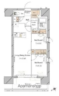 ブランシエスタ浅草蔵前【9階】の間取り
