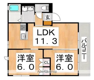 グランディール喜連【1階】の間取り