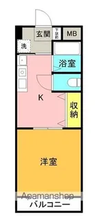 カーサ弐番丁【407号室】の間取り