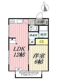 タウンキャッスル【201号室】の間取り