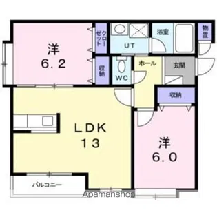 プロムナード桑園【1階】の間取り