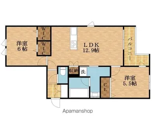 内代レジデンスサウス【4階】の間取り