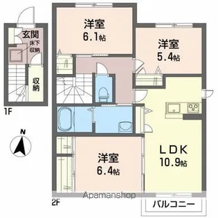 安齋ハイツⅡ【2階】の間取り