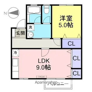 メイプルハイツ【102号室】の間取り