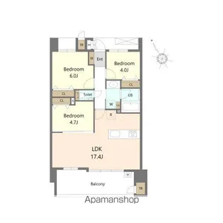 S−RESIDENCE愛宕SOUTH【8階】の間取り