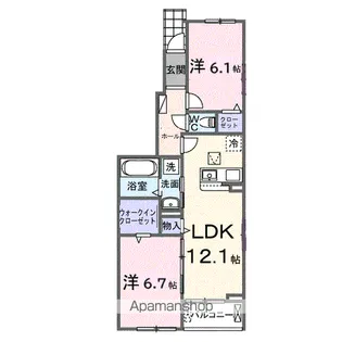ホルツタウンS B【1階】の間取り