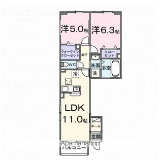 ホルツタウンS A【1階】の間取り