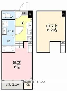 ハーモニーテラス萩野町Ⅱ【2階】の間取り