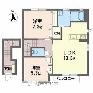 サングリーンB【2階】の間取り