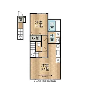 テゾーロ梨木A棟【202号室】の間取り