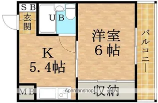 グランドハイツ三津屋北【4階】の間取り