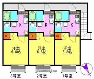 仮称)柏共同住宅【2階】の間取り