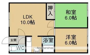 ハイツナルカワ【2号室】の間取り