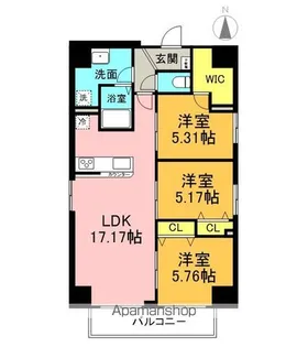 DAIWA GRACE MAISON KAMEIDO【7階】の間取り