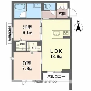 シャーメゾン 二口 パナⅩⅠ【3階】の間取り