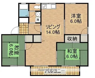 セジュール平野台【2階】の間取り