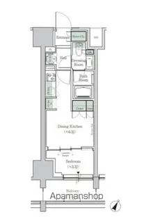 ONE ROOF RESIDENCE TAMACHI【9階】の間取り