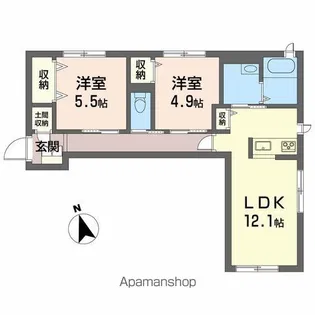 ベレオ中島田【1階】の間取り