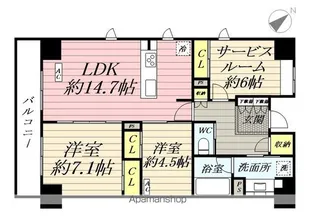 クラシアム神奈川台場【106号室】の間取り