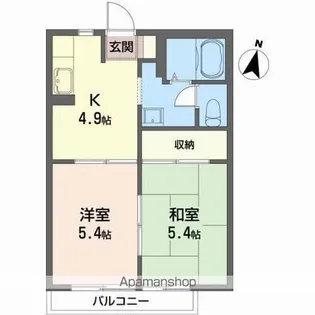 福島県郡山市喜久田町堀之内字椚内【アパート】の間取り
