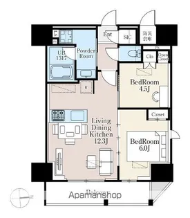 ザ・ライオンズフォーシア町屋【14階】の間取り