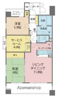 コスモグランディ通町【201号室】の間取り