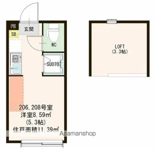 ハーモニーテラス上高井戸Ⅱ【2階】の間取り