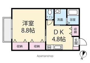 コンフォールホソダⅡ【206号室】の間取り