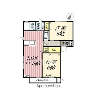 メープルガーデン2号館【101号室】の間取り