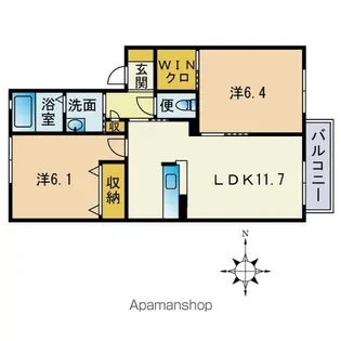 コーラルリーフ小戸A棟【2階】の間取り