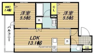 ミレ・ヴェルデ【203号室】の間取り