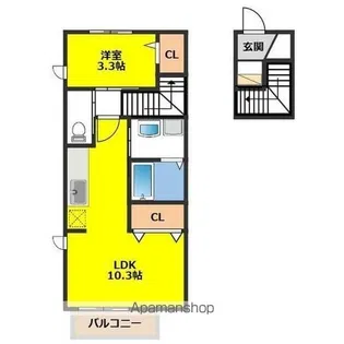 ポライトリーA【203号室】の間取り