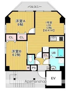 金太郎ヒルズ388緑【6階】の間取り