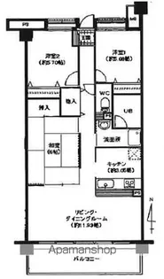 グランディア宮田【705号室】の間取り
